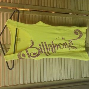 Billabong Brand Yellow & Pink Stretch Tank-NWOT